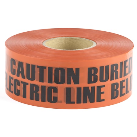 Dottie Underground Warning Tape, Caution Buried Electric Line Below, Red, Polyethylene UT8D